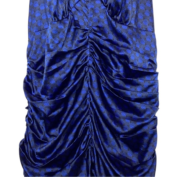 EXPRESS Halter Satin Blue Top Y2K Size 8 - Picture 5 of 8